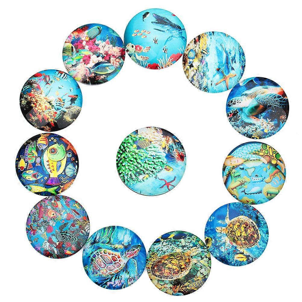 Colored Ocean Style Glass Patches For DIY Crafts Making 20Pcs Round Decorative Elements For Creative Projects