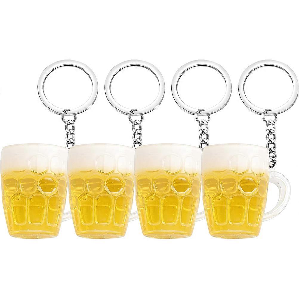 4Pcs Decorative Mini Beer Cup Keychain Perfect For Any Occasion Stylish Backpack Accessory