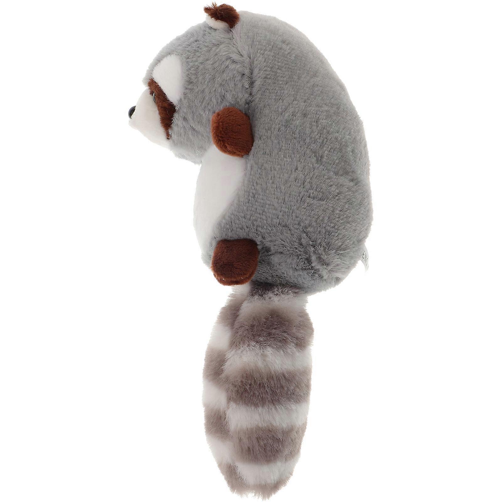 Grey Raccoon Plush Key Chain for Hanging Decor 5Pcs Bag Accessory