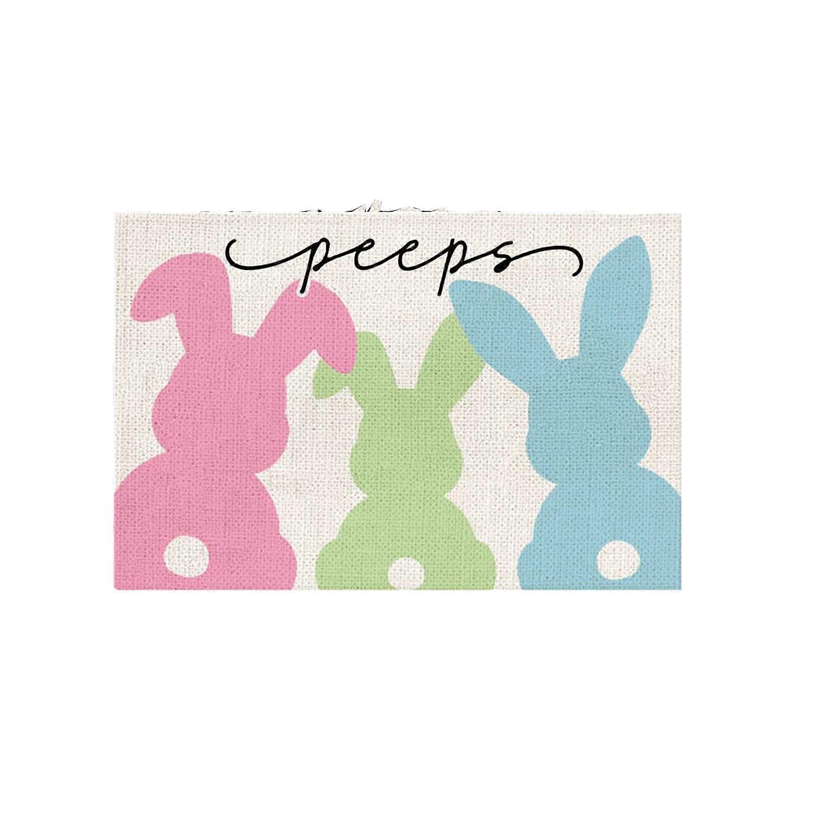 Hwuxmo Easter Bunny Dinner Mat Table Flag Easter Printed Linen Insulation Table Mat Table Towel Clearance A