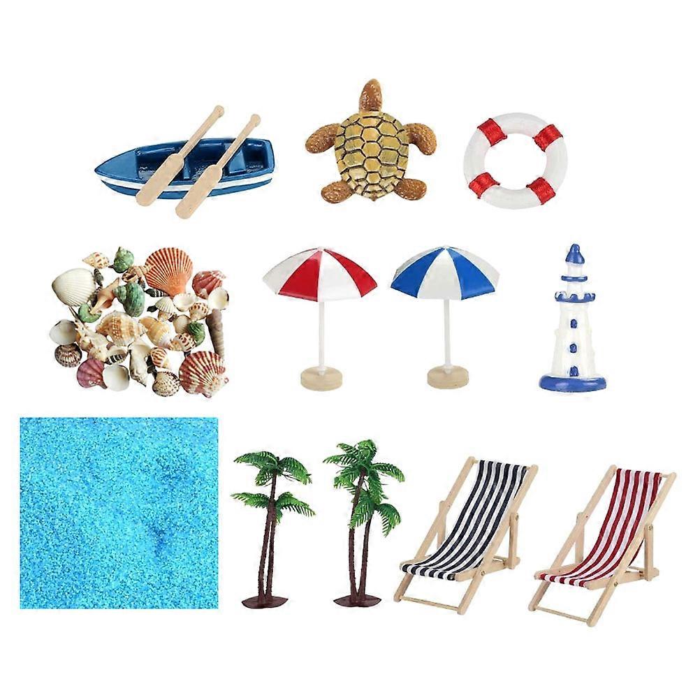 Mini Shell Boat Beach Decoration for Decor Micro-Landscape 24Pcs Set