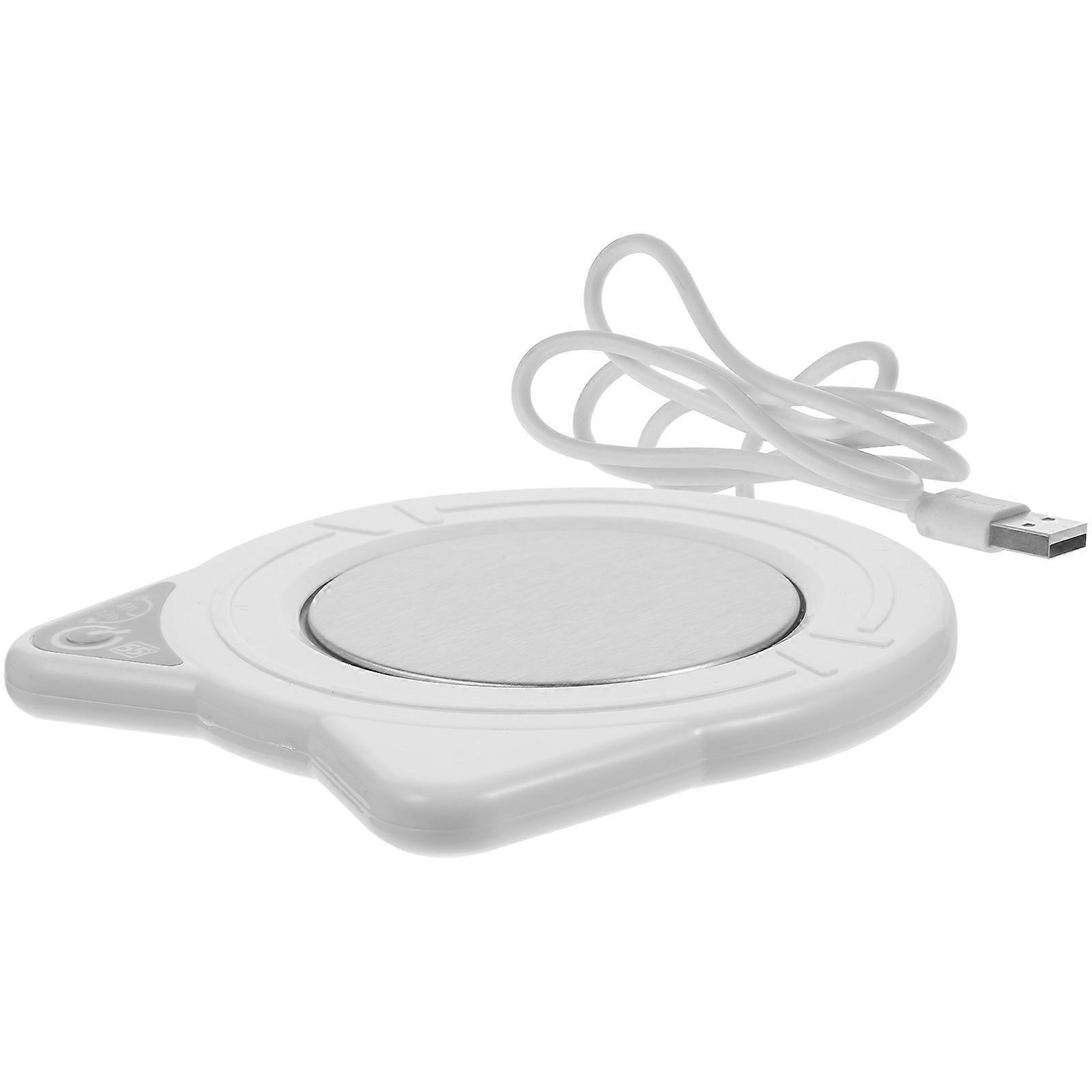 Thermostatic Cup Coaster USB Mug Warmer for Home Use 2Sets White