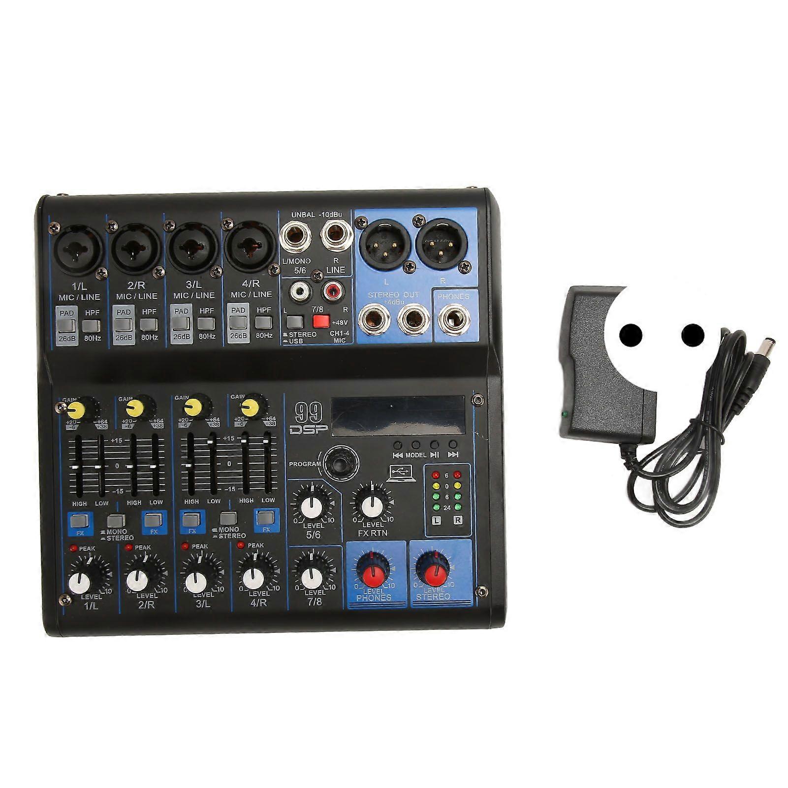 Sound Mixer 8 Channel Sound Mixer Board 99 DSP Effects Bluetooth MP3 Digital Mixer for Studio Stage Live Streaming