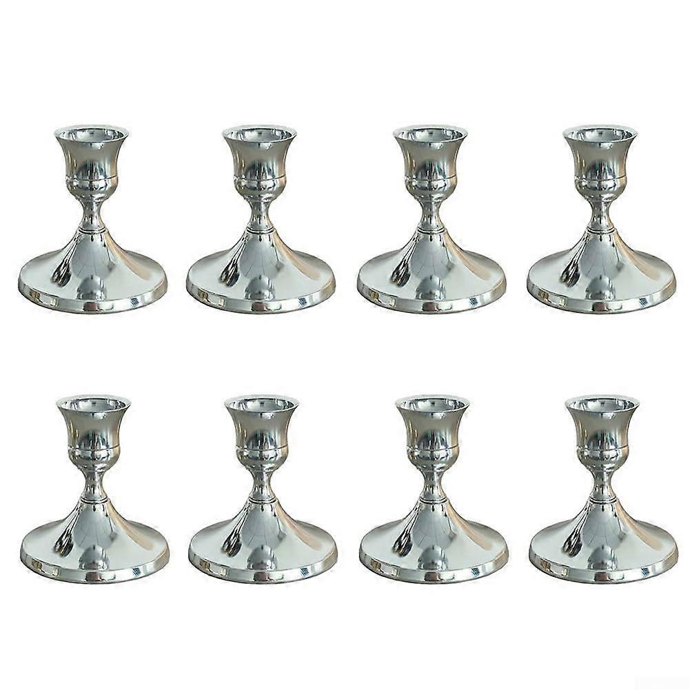 Elegant Vintage Iron Taper Candle Holders Set Of 4 8 12 Wedding Arrangements Copper Or Chrome Finish 2.8 X 2.6 Inches