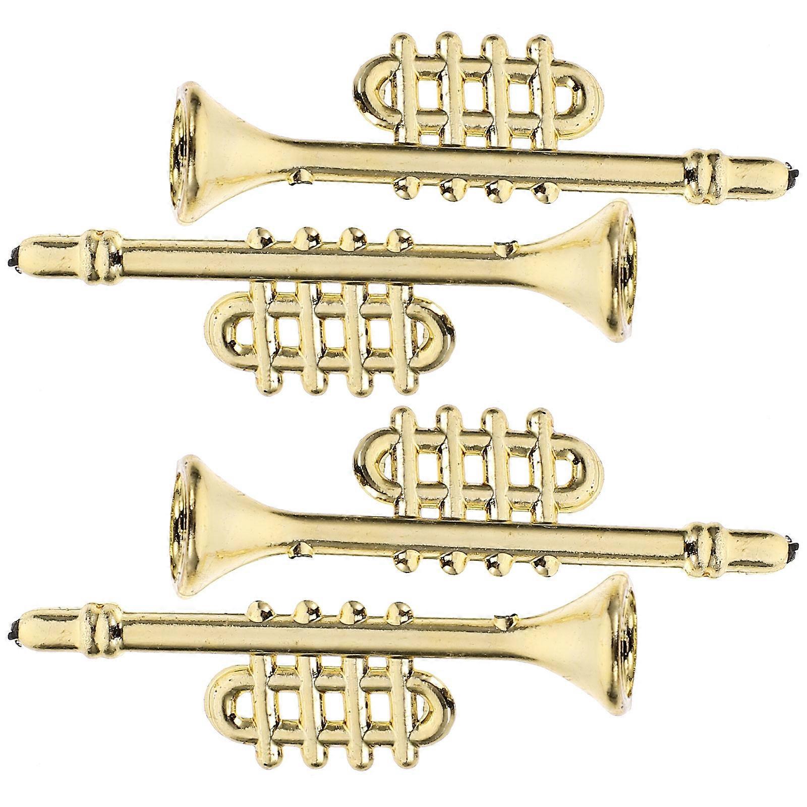 Miniature Instrument Plastic Tiny Musical Instruments for Decor 4Pcs Set