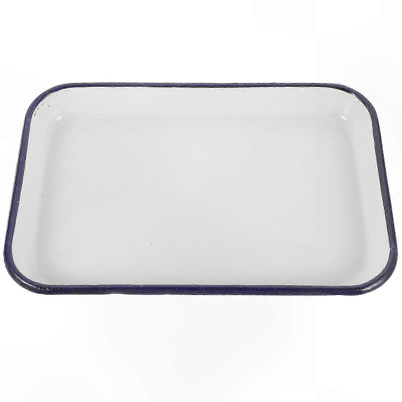 Durable Heat-Resistant Enamel Baking Pan for Home Kitchen Use
