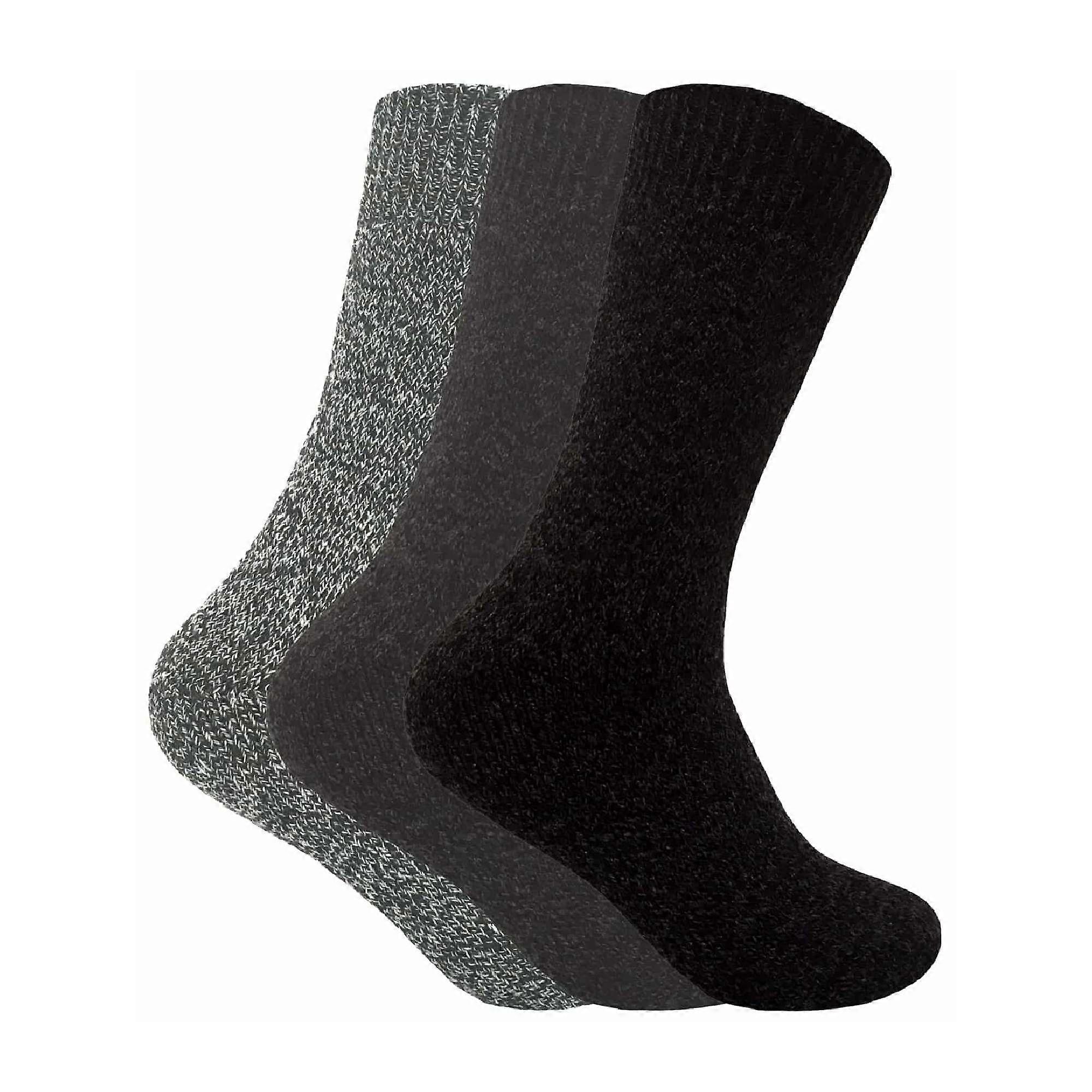 Sock Snob - 3 Pack Mens Thick Thermal Wool Blend Hiking Socks