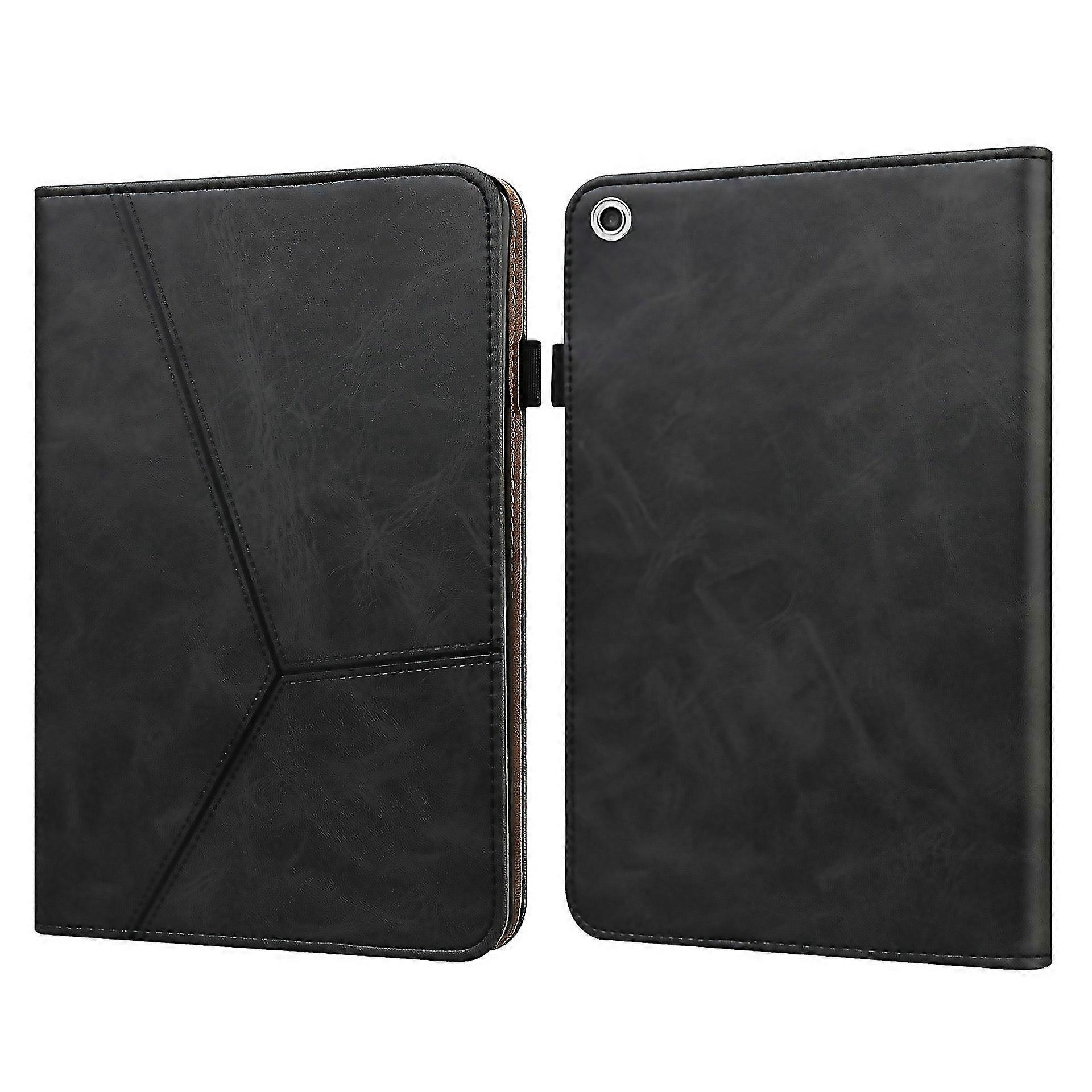 For Lenovo M10 Plus 3rd Gen 106 Inch Solid Color Stripe Embossed Leather Tablet