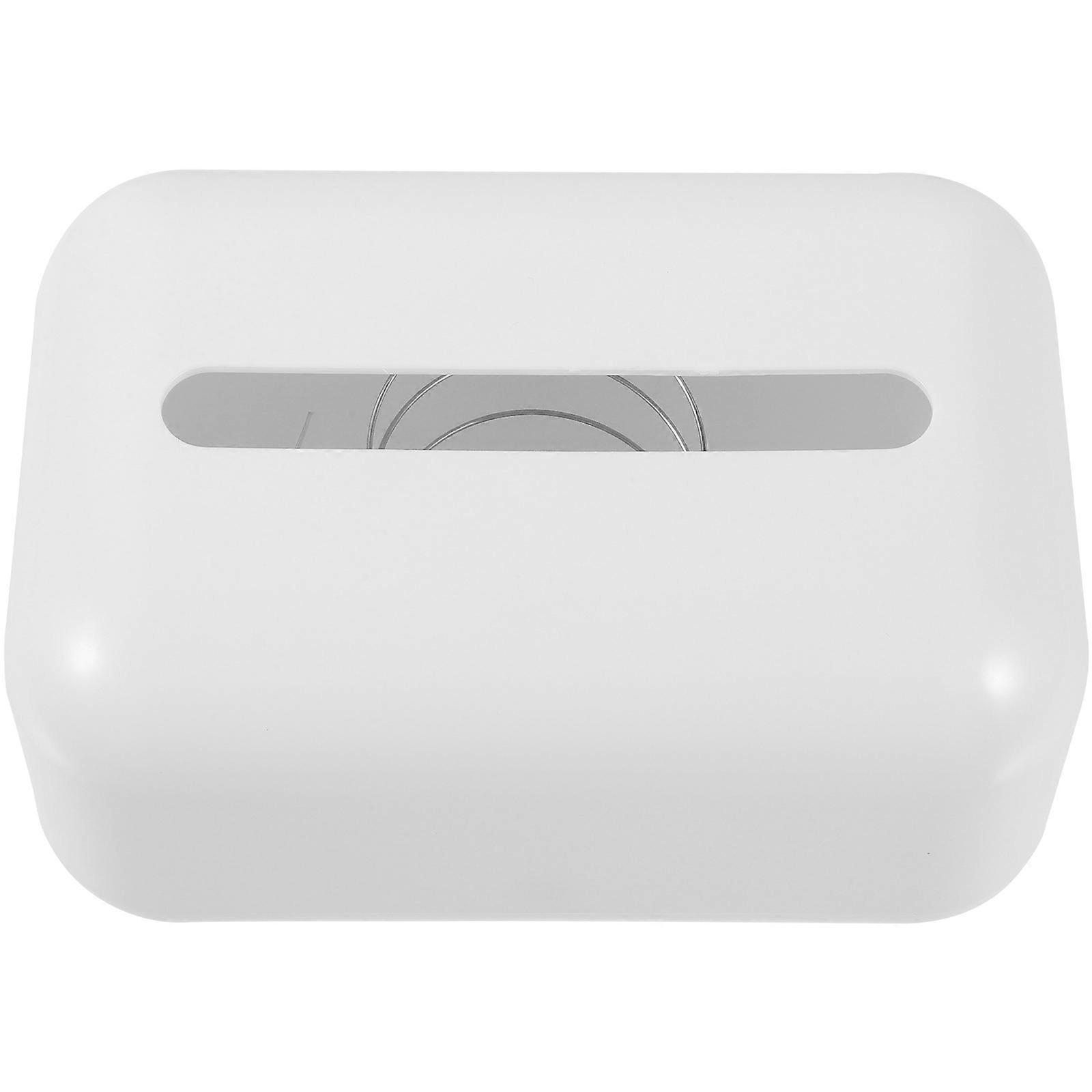 White Plastic Tissue Box Cover Household Tissue Holder 4Pcs