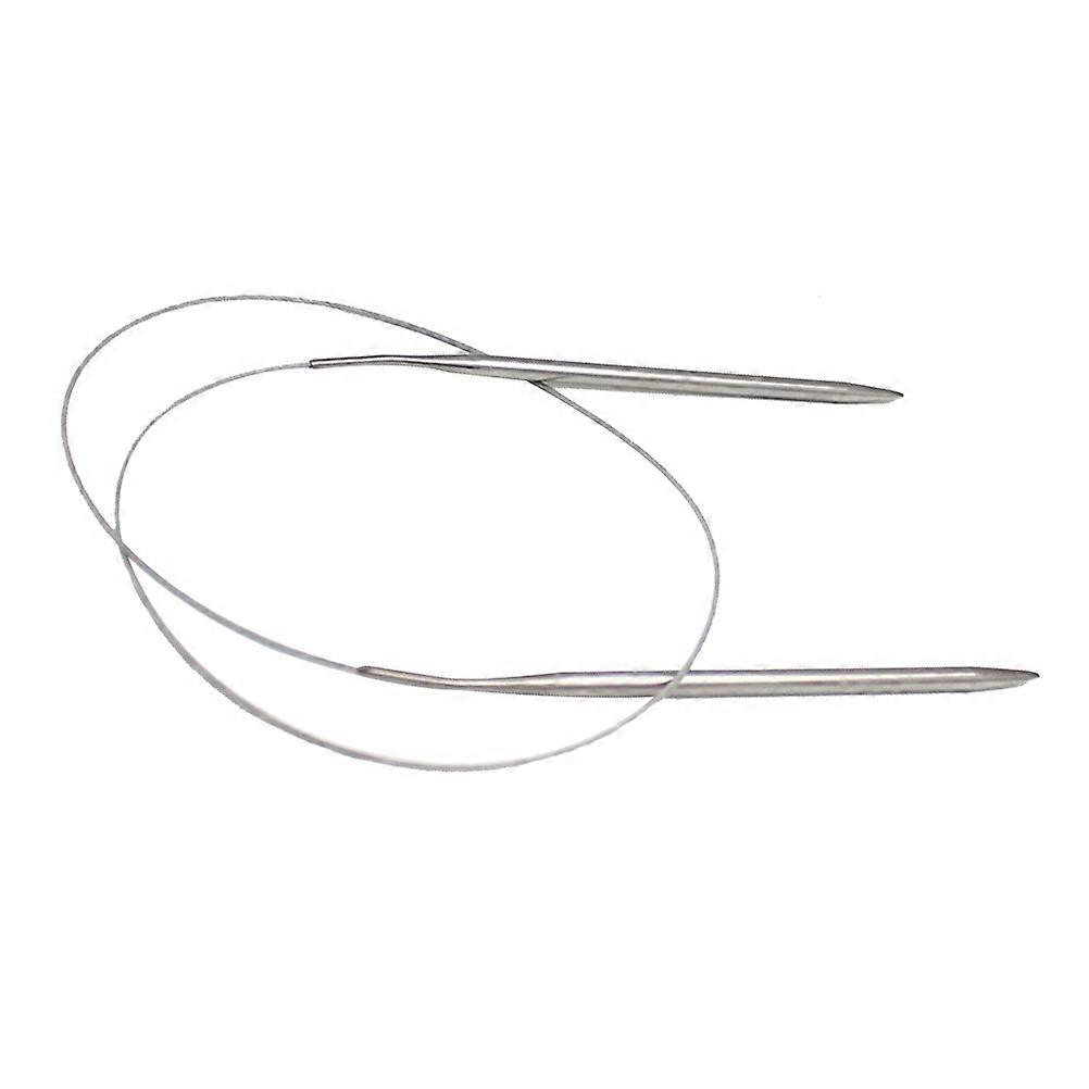 Stainless Steel Circular Knitting Needles for Sweater 2Pcs Silver
