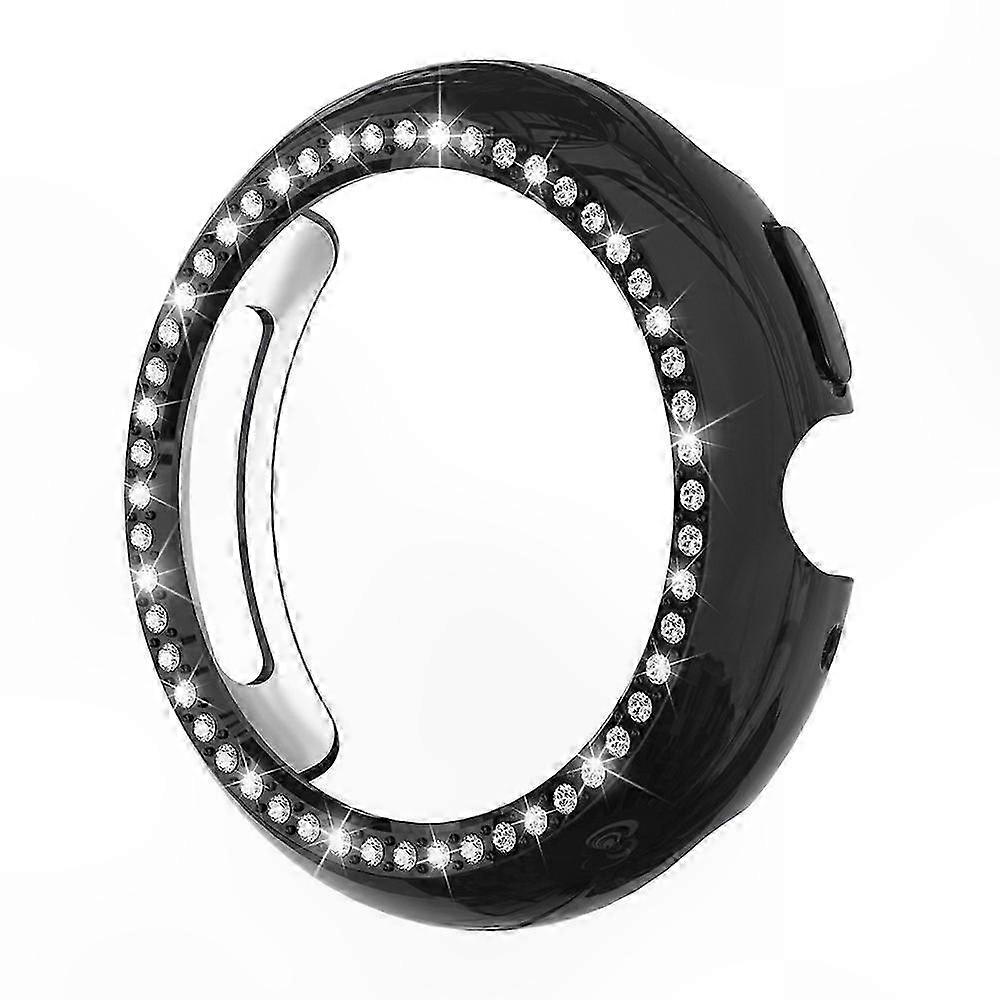 Single Row Rhinestone Hollow Design PC Case for 45mm Smartwatch Protective Cover