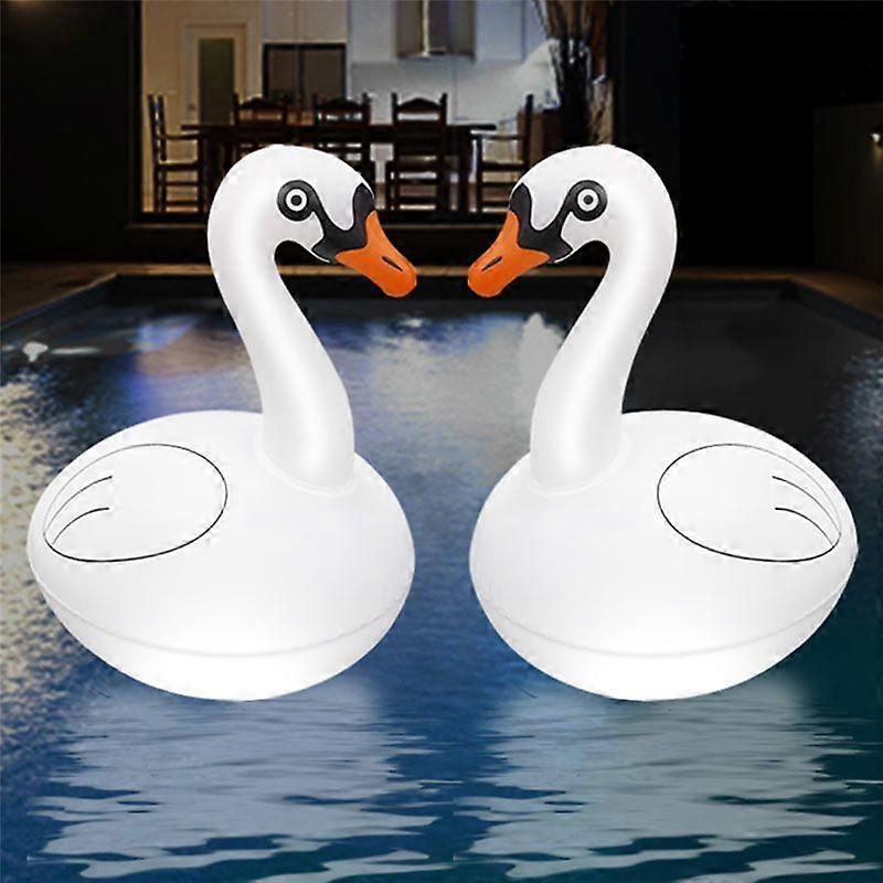 Floating Pool Lights Swan RGB Dimmable Solar Swan Pool Lights Waterproof Inflatable Lights for Pool Yard Wedding Decor