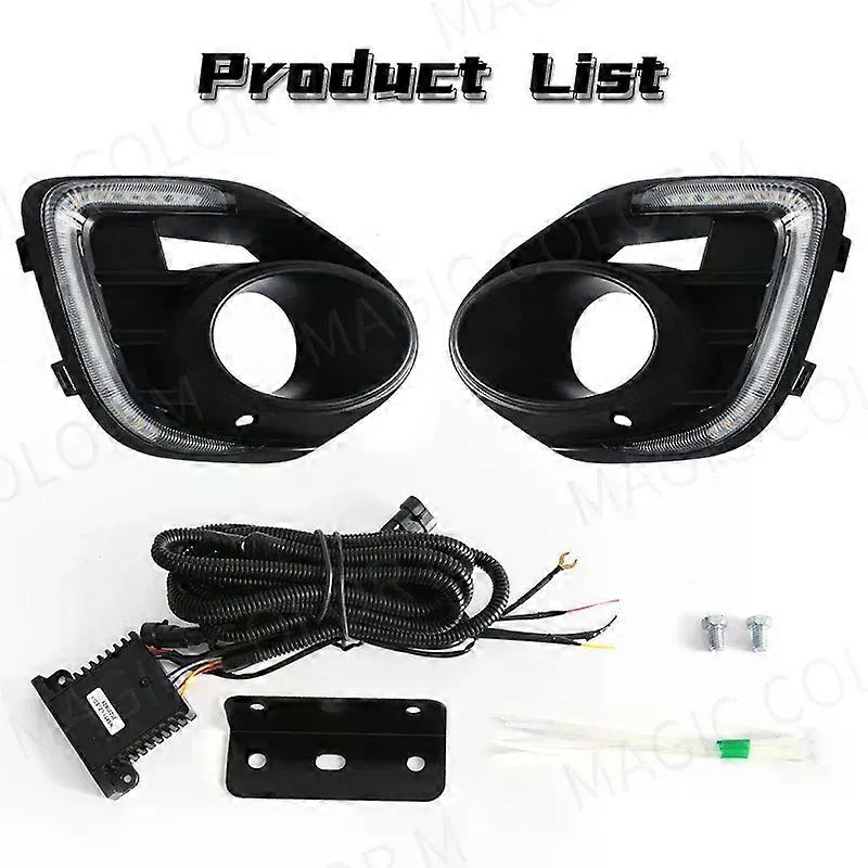 LED Fog Lamp For Mitsubishi Lancer 2015 2016 2017 Daytime Running Light DRL Turn Signal Daylight Assembly Car Accessories 12V