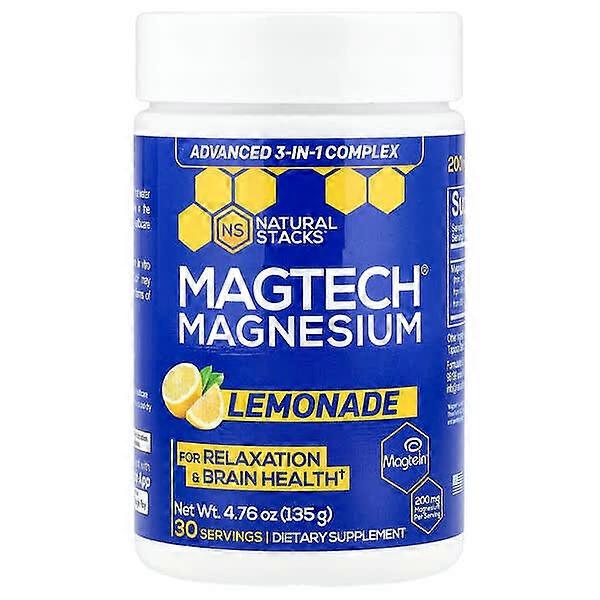 Natural Stacks, MagTechÃÂÃÂÃÂÃÂÃÂÃÂÃÂÃÂ® Magnesium, Lemonade, 4.76 oz (135 g)
