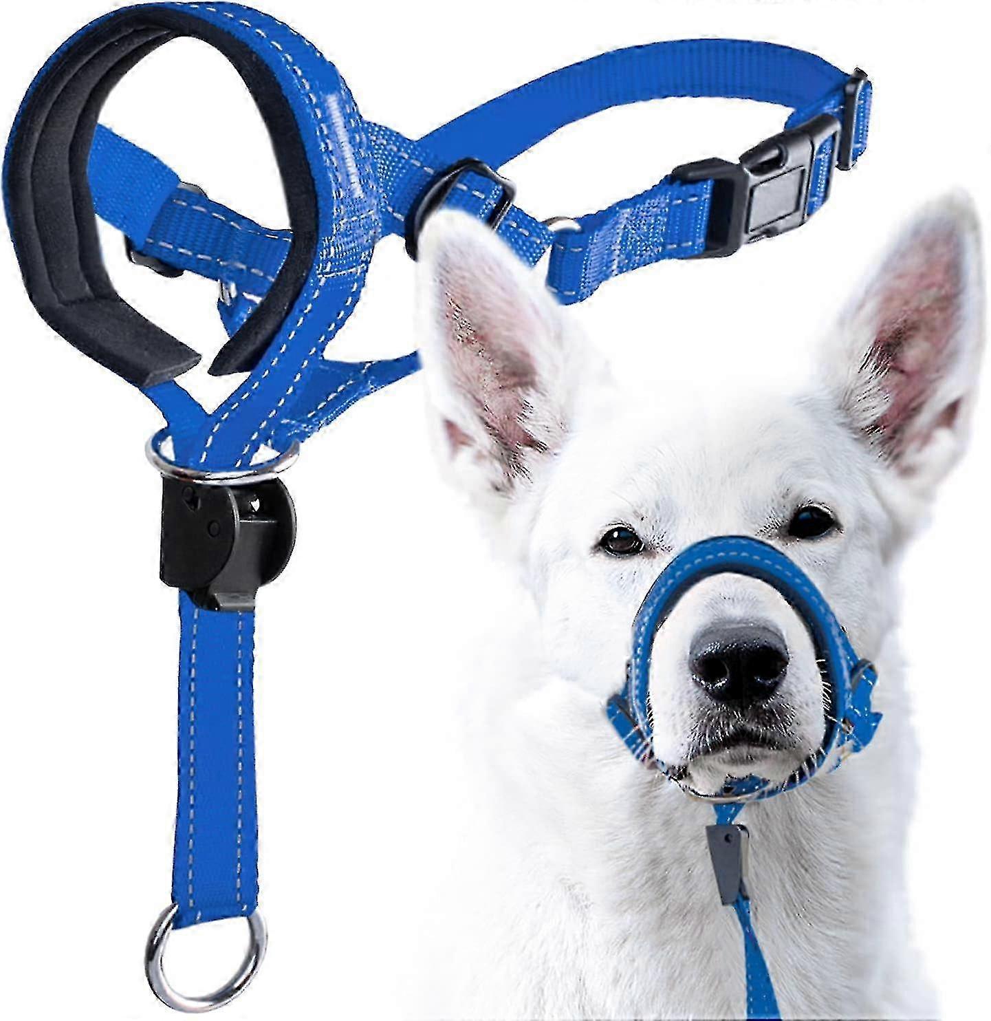 2025 Dog Head Halter With Safety Strap, Dog Head Collar With Reflective Strap, Stop Heavy Pulling On The Leash Padded Headcollar For Small Medium Larg