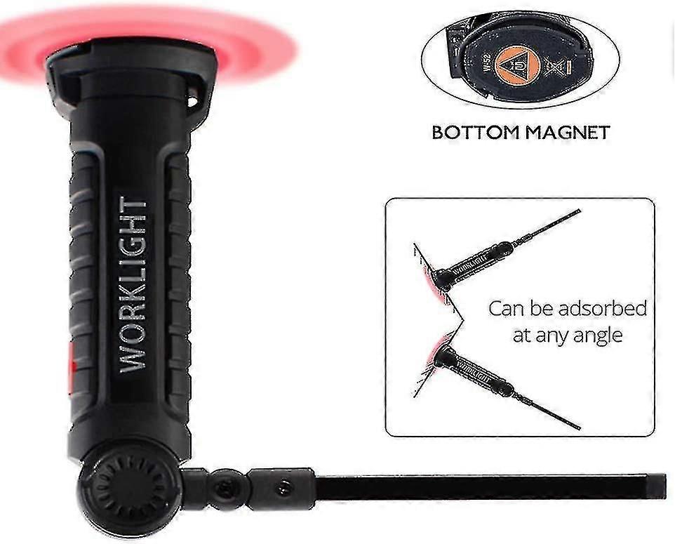 Led Work Light Torch Cob Inspection Lights Rechargeable Camping Lamp