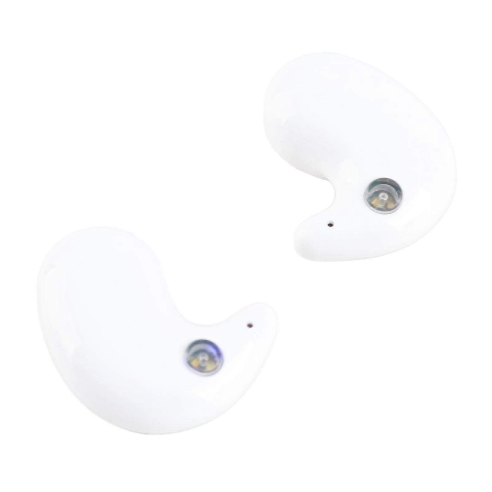 Bluetooth Earbuds with Digital Display Charging Case Stereo Wireless Earphones for Sleep Work Music Built in Battery White 