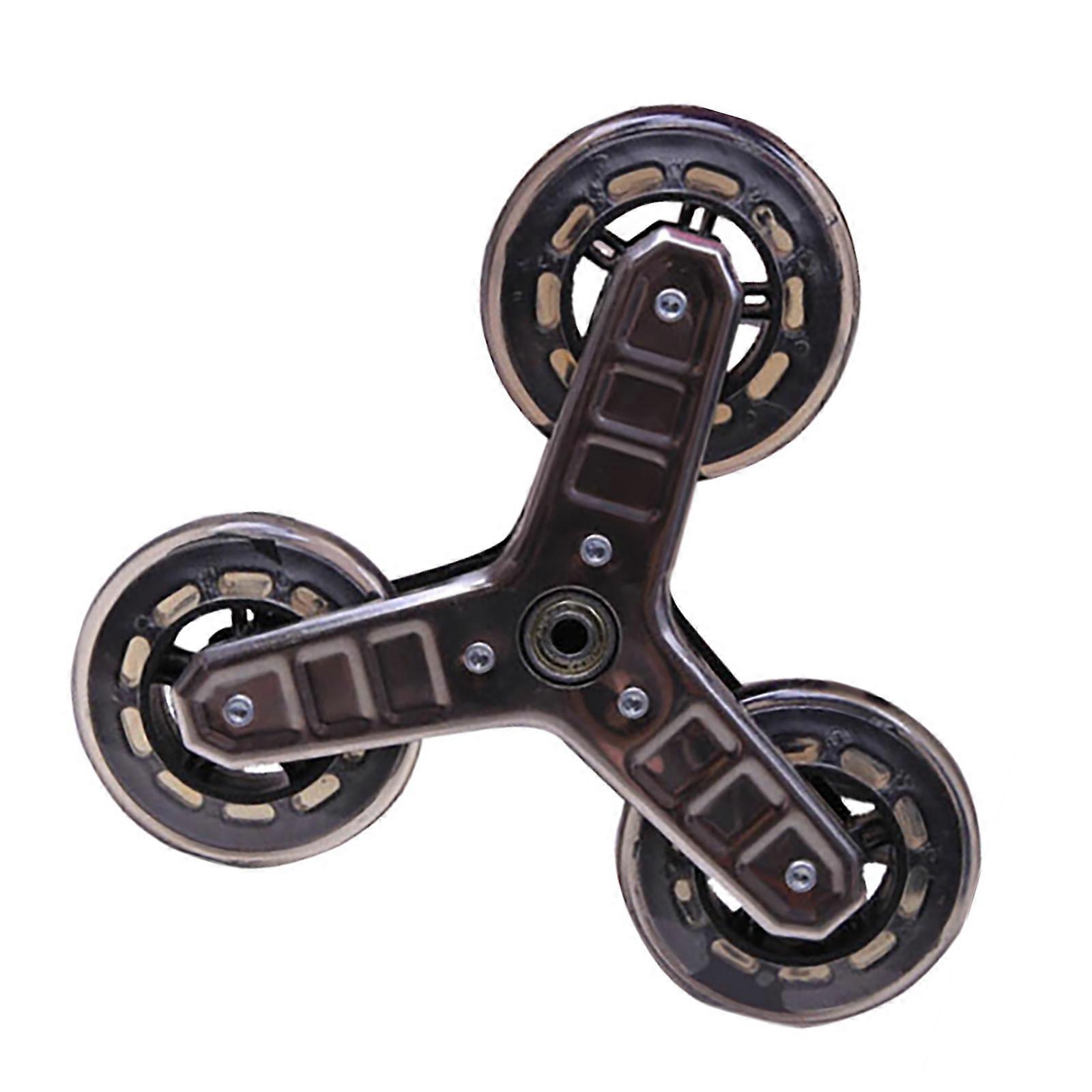 2Pcs Trolley Casters Foldable Shopping Cart Wheel  Stair Climbing Triangular Wheel Sliding Rollers Replacement Casters Multicolor