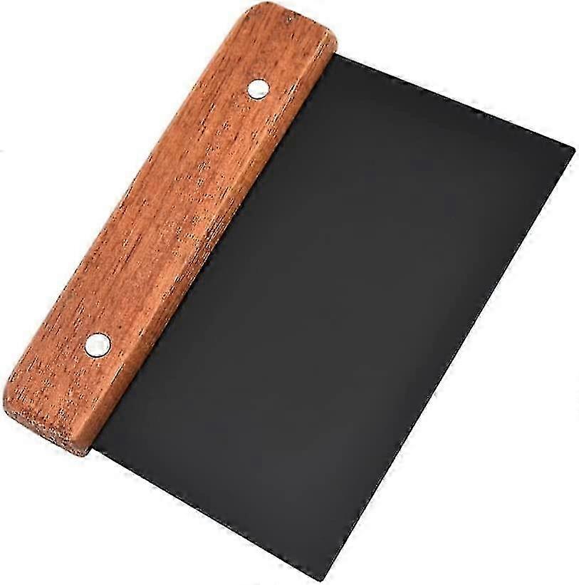 Stainless Steel Dough Scraper With Wood Handle For Baking Bread