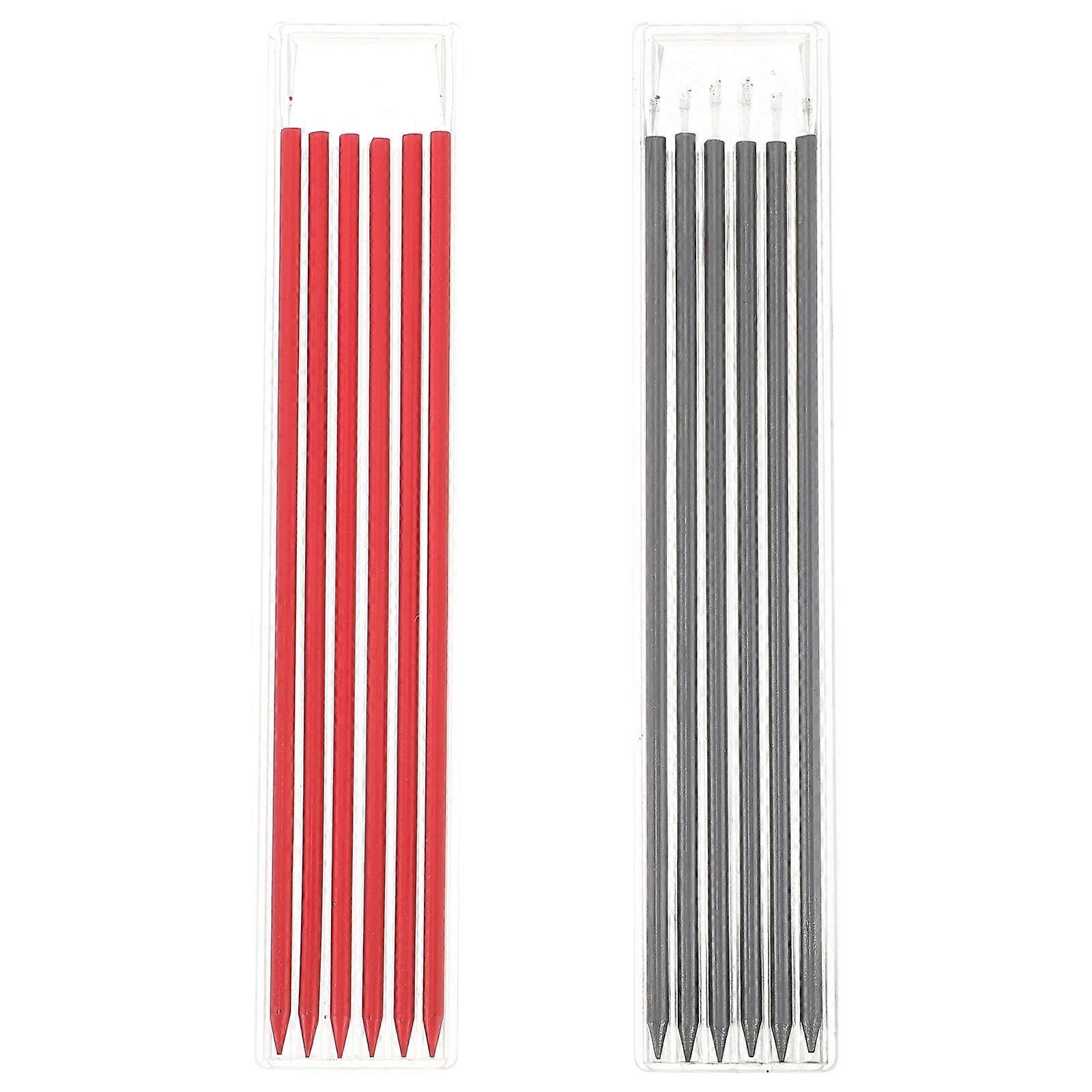 12 Pcs Carpentry Brush Carpenter Pencils Lead Tools Construction Refills Graphite