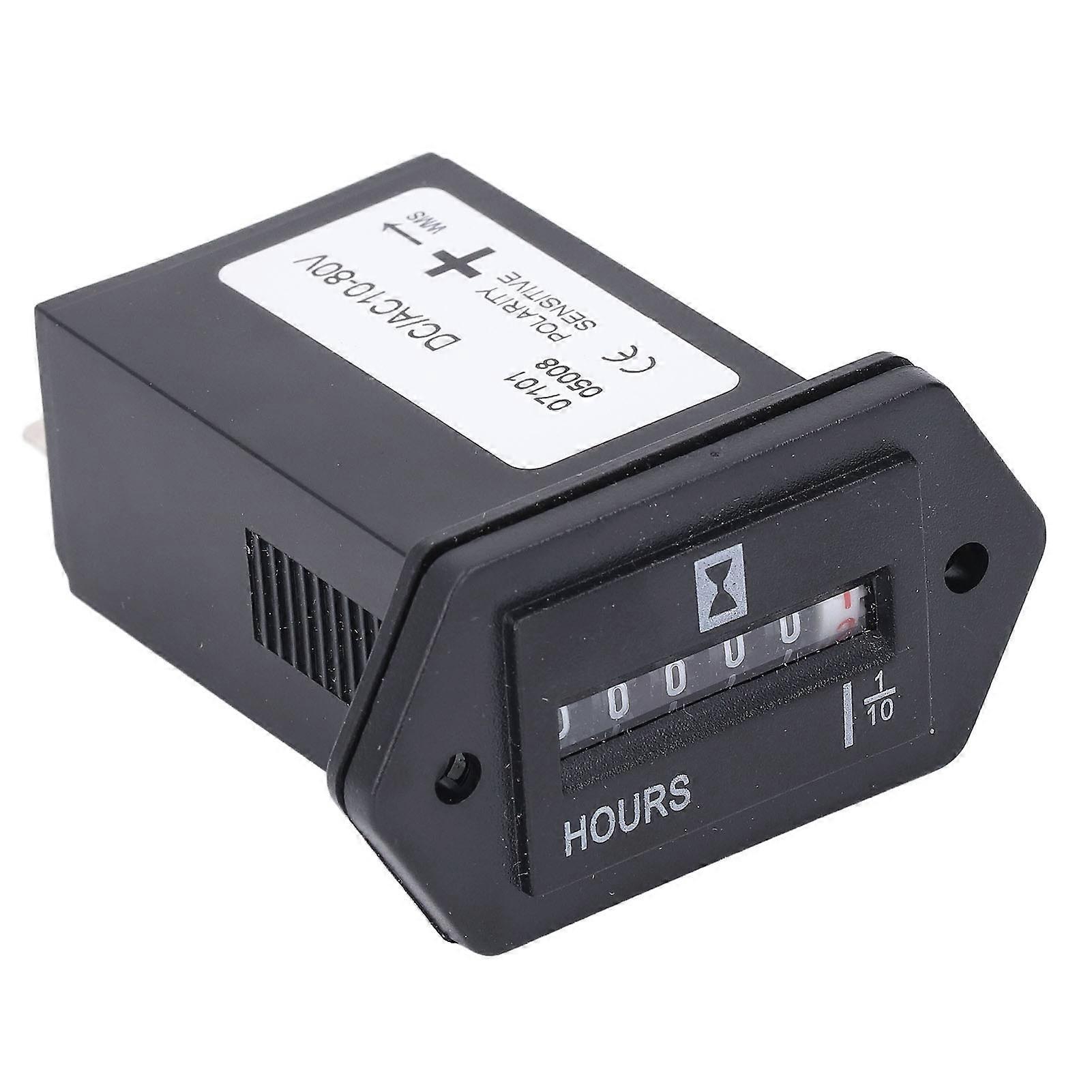 Hour Meter High Accuracy Data Storage Mechanical Hour Meter Gauge for Machinery Truck DC10‑80V