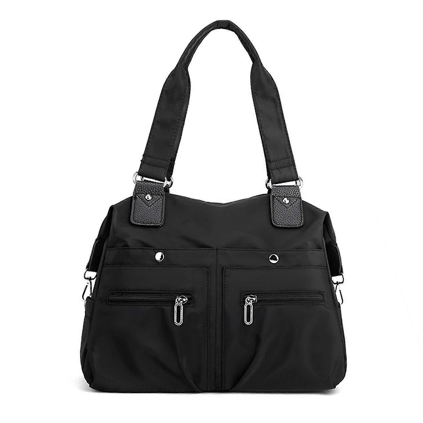 大容量防水マルチポケットショルダーバッグ、ポケットとコンパートメントを備えたユーティリティトートバッグ