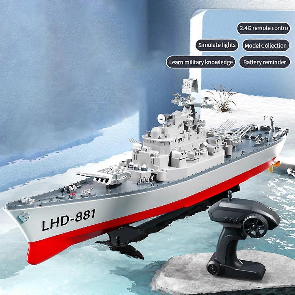 Remote Control Battleship Remote Control Boat 2.4GHz Waterproof Large Size Ship Low Battery Alarm /o