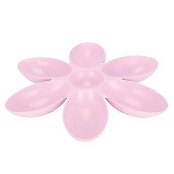 Cat Bowls FoodGrade Flower Petals Shaped 6 Grids Pet Feeding Bowl for Food and Water(Pink )