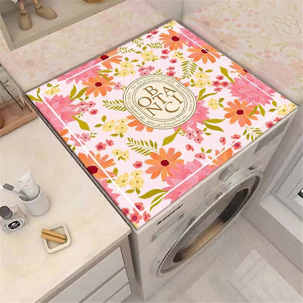 Washer and Dryer  Protector Mat Daisy Pattern 40x40 cm Diatomaceous Absorbent Washing Machine Cover