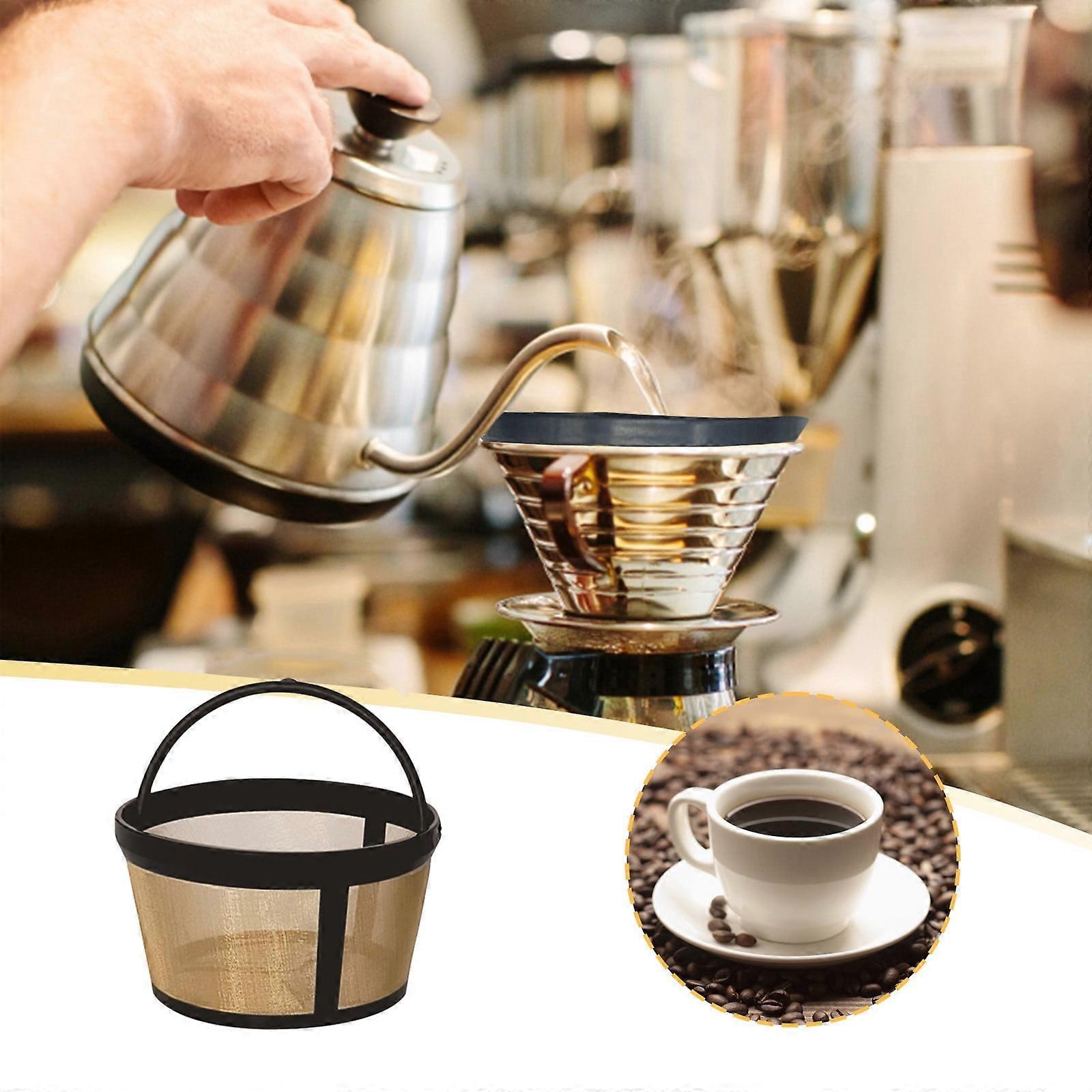 Stainless Steel Reusable Coffee Filters Basket, 4-6 Cup Permanent Filter compatible with Mainstream Coffee Makers