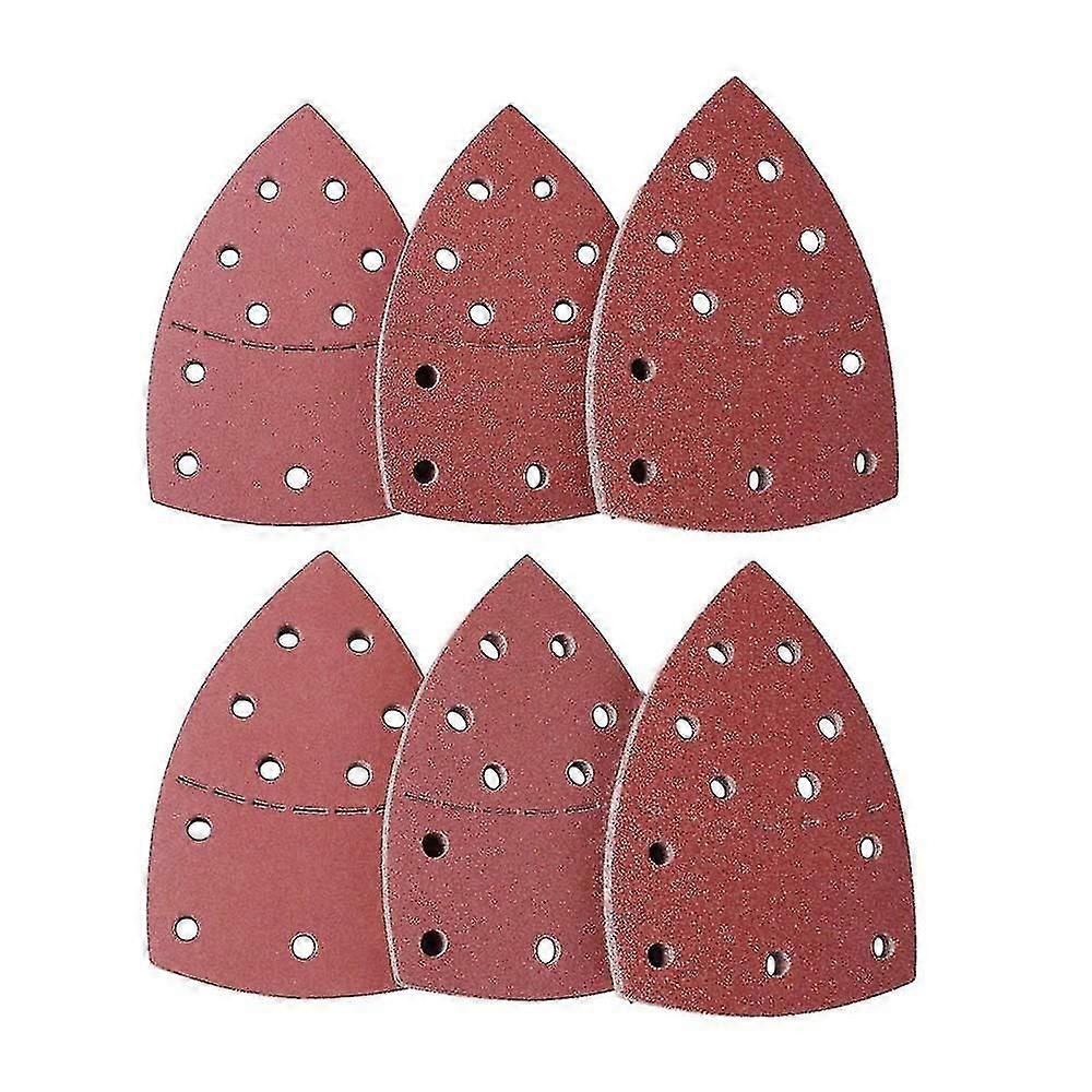 60 Pcs Sanding Pads Triangular Sandpaper 11 Hole,10pcs Each Assorted 40/60/80/120/180/240 Grits