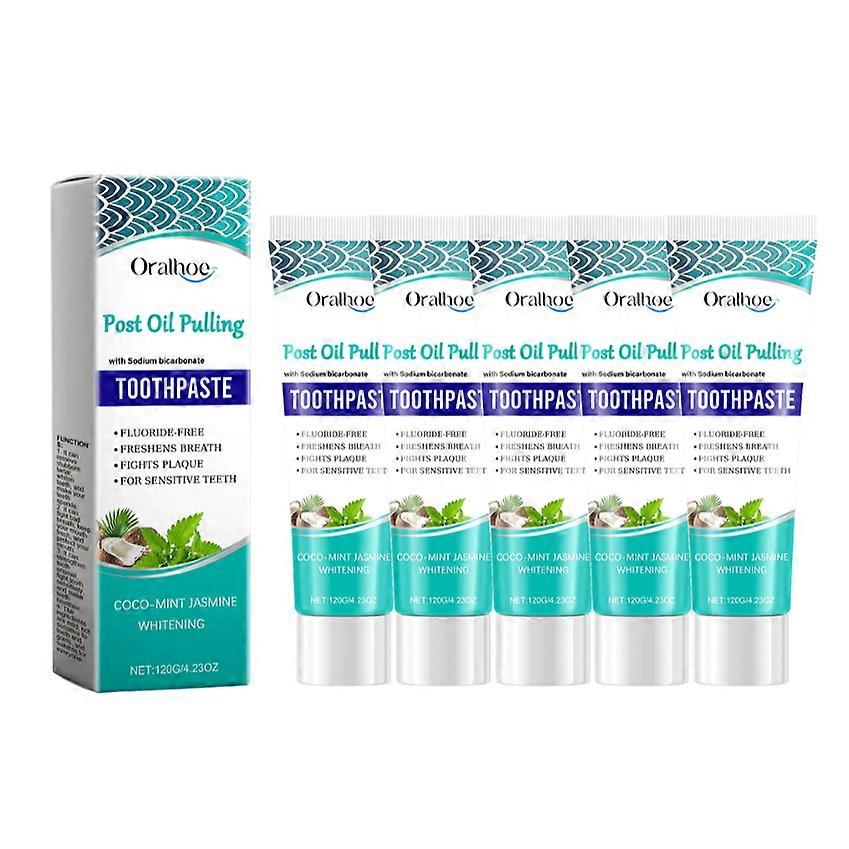 1~5x Post Oil Pulling Toothpaste, Coco-Mint Jasmine Whitening Toothpaste, Fresh Breath & Brightens Teeth & Protects Enamel 2026