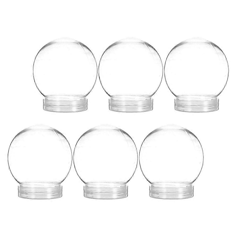 DIY Snowball Plastic Snow Globe for Candy Storage in Transparent 6Pcs Set