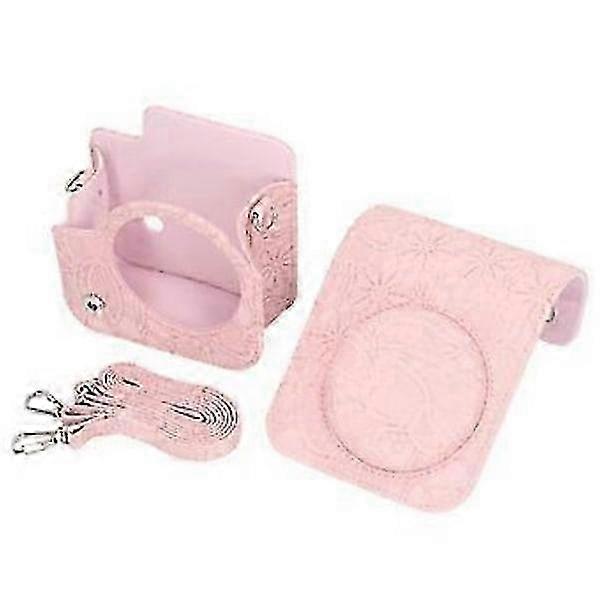 Protective case for instant camera vintage 3D pattern camera case for Fujifilm Instax Mini 12 dark pink embossing