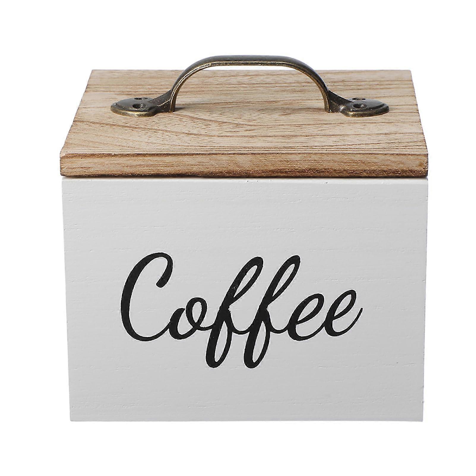 Wooden Coffee Pod Storage Box with Vintage Design for Countertop Use in Home or Office