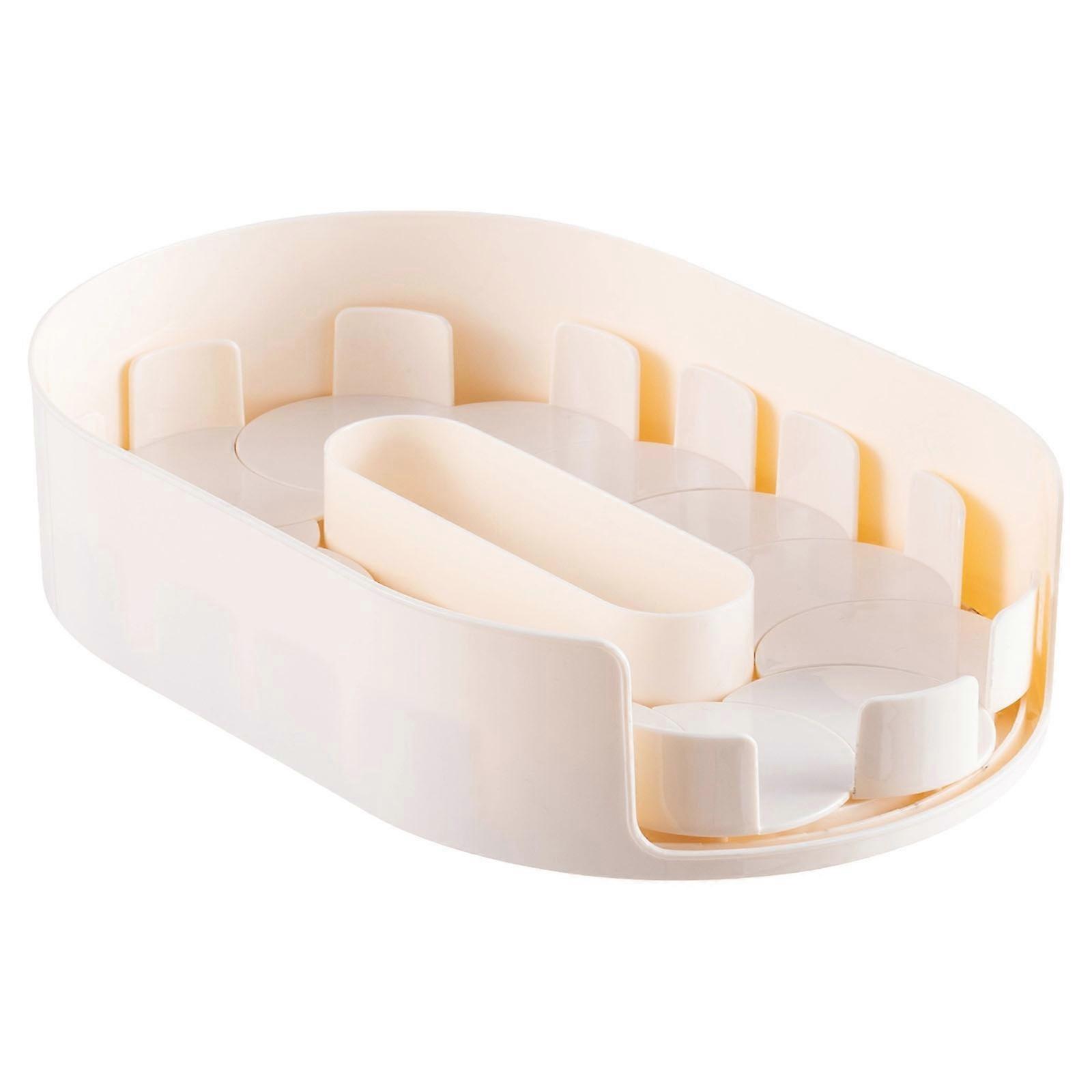 Refrigerator Storage Box Rotation Designs PET Materials Customizable Sections Bottom  White transparent