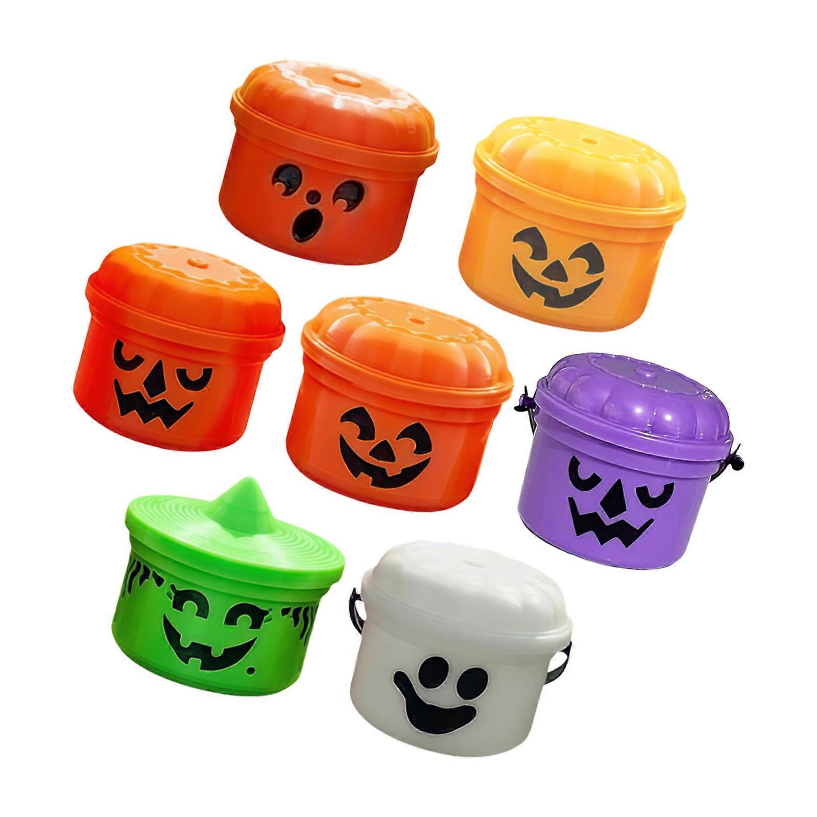 Retro Style Halloween Candy Bucket Portable Mini Container For Party Decorations And Treat Collection Multicolor