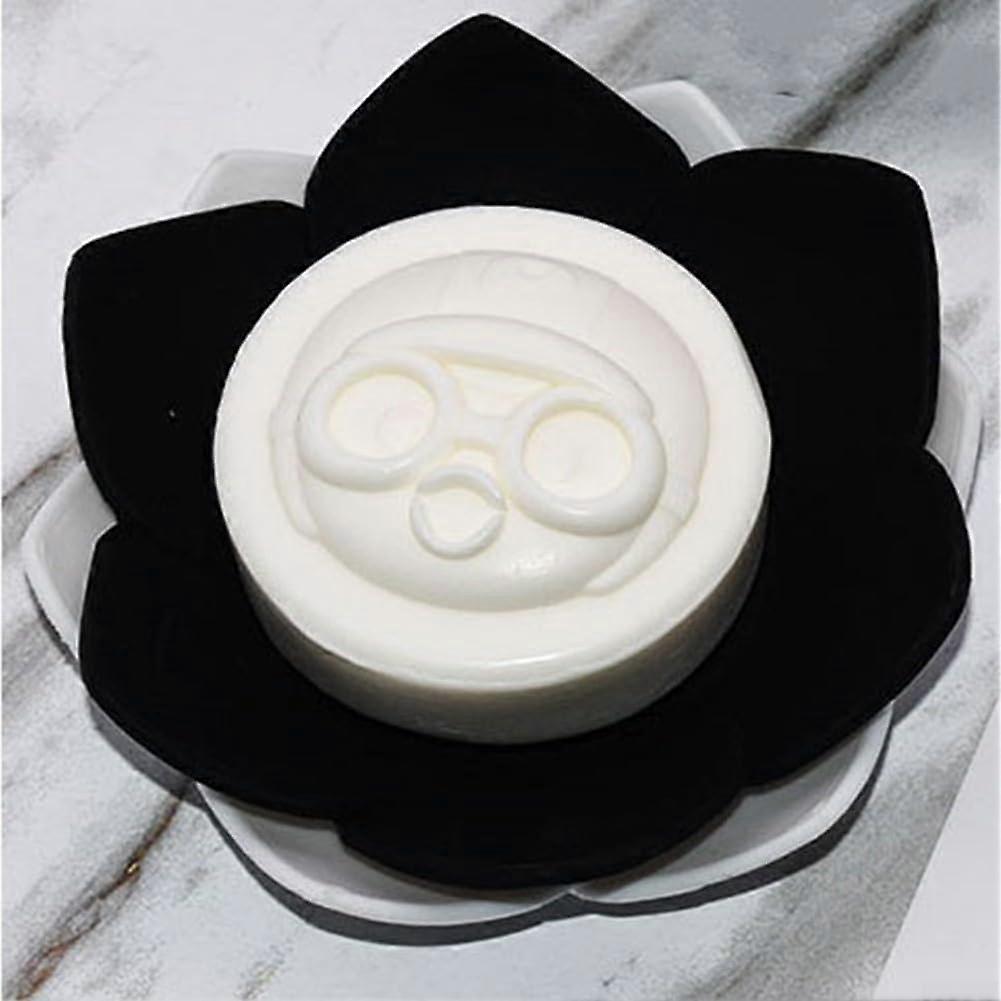 Shape Silicone Soap Dish with NonSlip Base and Fast Drain Design for Bathroom Sink Black