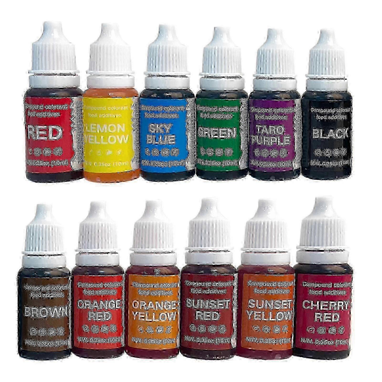 12 stks 10 ml kleurstofset - smaakloos geconcentreerd om te bakken (65% korting)_cd