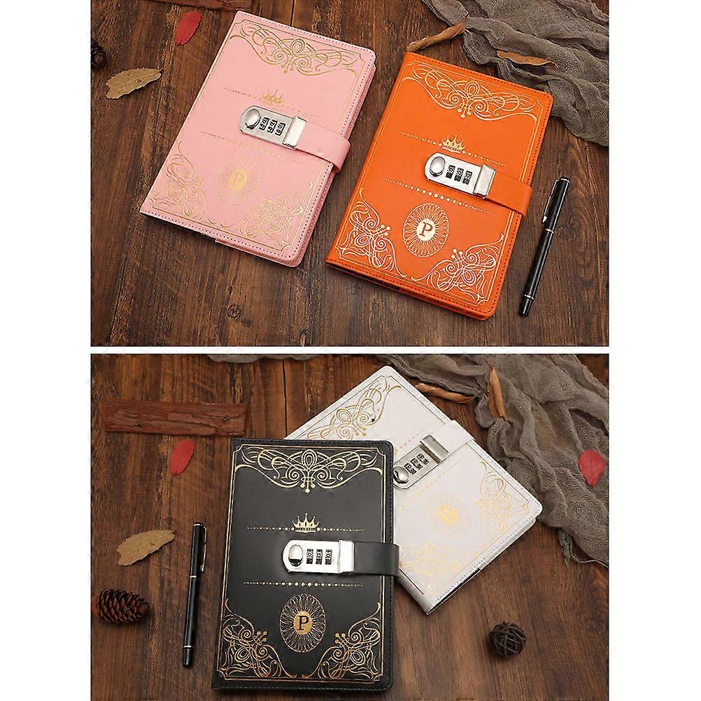 Code Lock Diary PU Cover Notebook for Writing 1Pcs Vintage