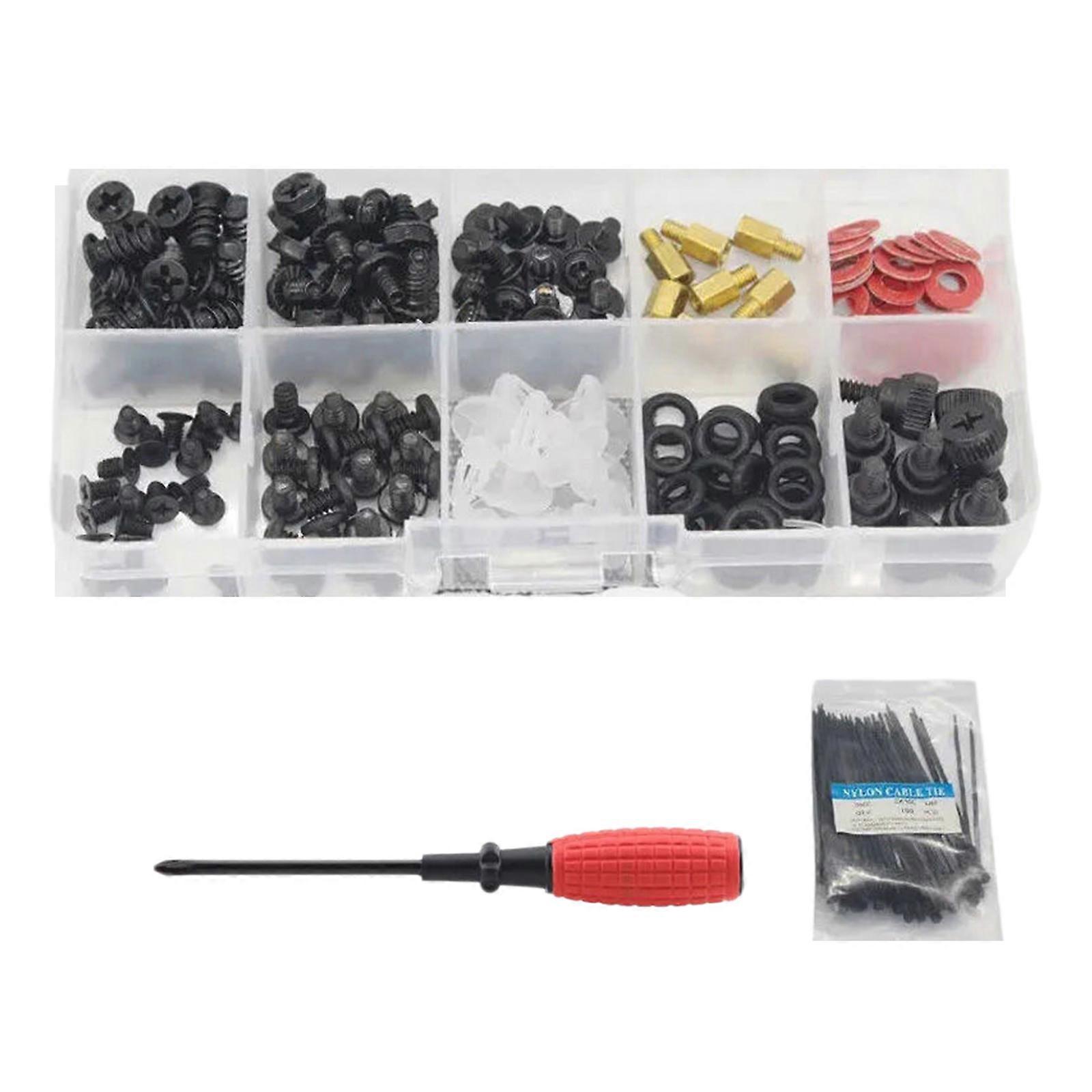 Kit assortimento di viti per computer, distanziali per schede madri, set di viti di riparazione con custodia trasparente, lunga durata, multicolore