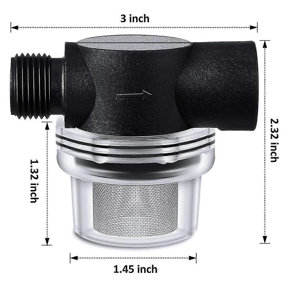 Water Pump Strainer Filter Set Include Twist on Pipe Strainer and Extra 50 Mesh Filter Screen,RV Replacement 1/2 Filter