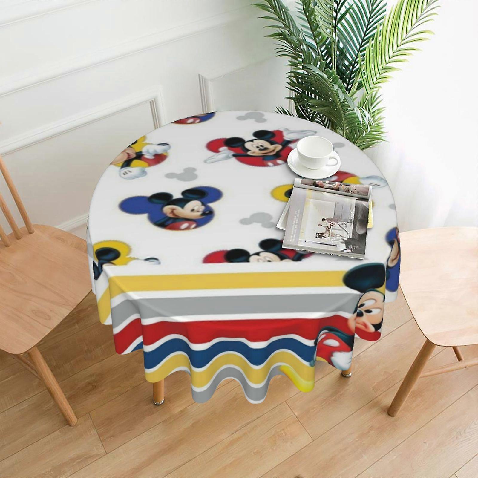 Mickey Mouse Rectangular Tablecloth, Water Resistance Antiwrinkle Spillproof Soft Fabric, 60in, compatible with dining room, parties & holiday
