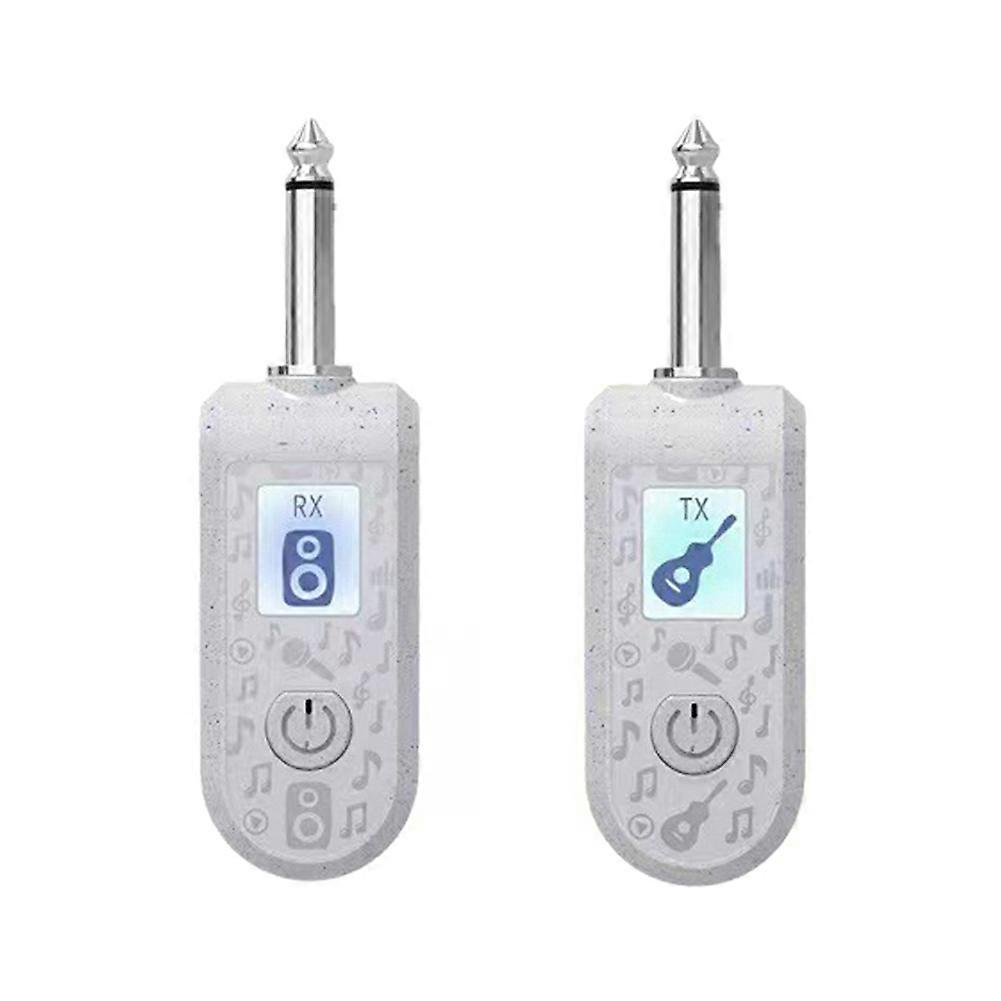 2.4G Wireless Instrument Pickup Rechargeable Transmitter Receiver for 6.35mm Audio Interface Electric Instruments White