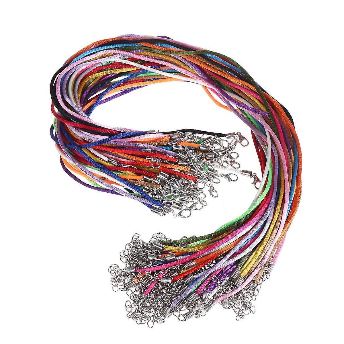 100PCS DIY Chinese Knot Rope, Compatible with Necklace Crafts, Assorted Colors, Multi-purpose Jewelry Making String