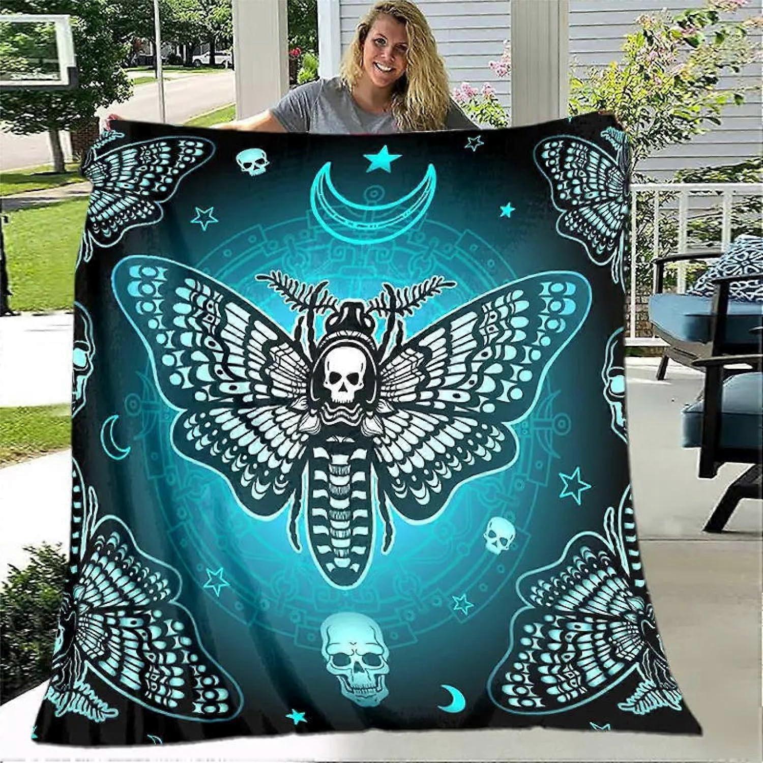 Soft Blanket Halloween Skull Blanket Thickened and Comfortable