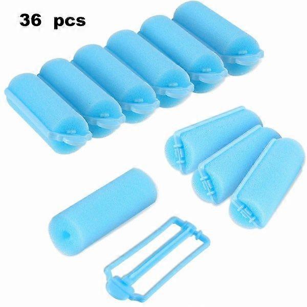 Foam Sponge Hair Rollers - Soft Sleeping Hair Rollers Flexible Blue