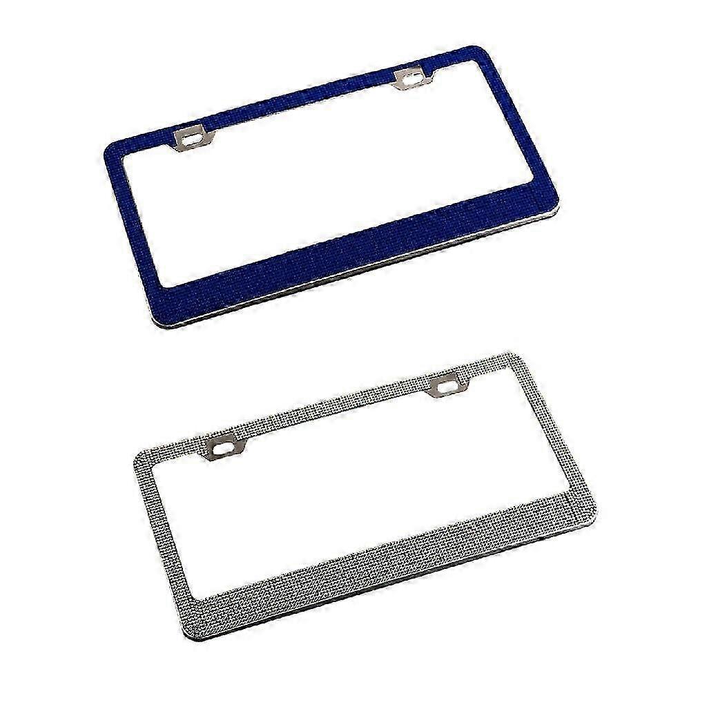2 Pcs Rhinestone Bling Plate Frames Plate for US