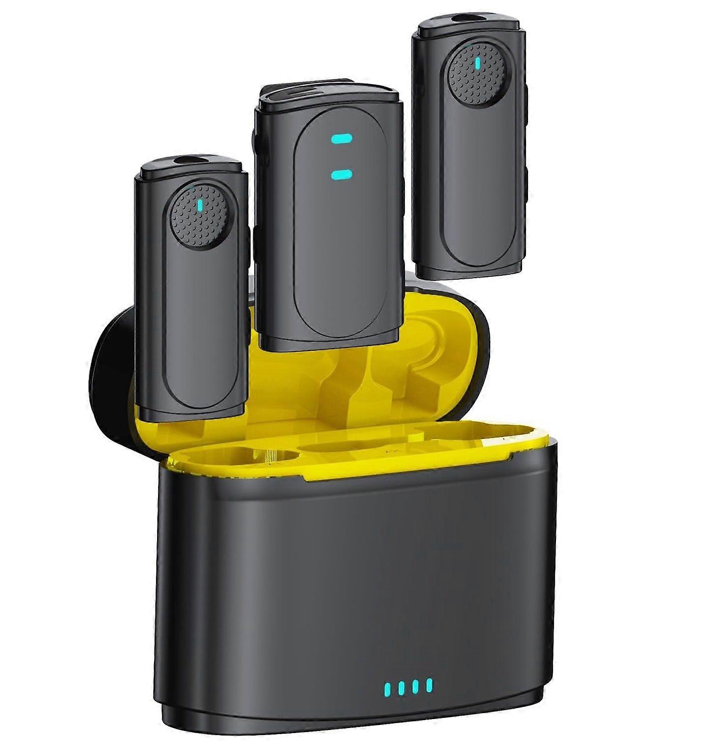 Wireless Lavalier Microphone with Noise Cancellation:40H Working Time with Charging Case,Interviews