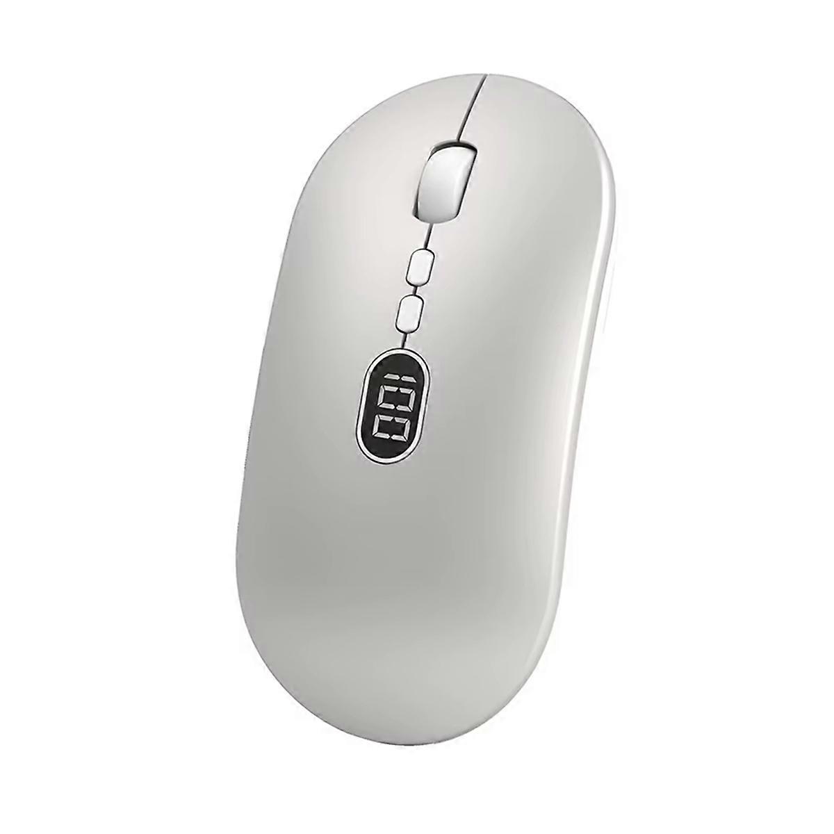 Wireless Computer Mouse with Battery Level Visible Rechargeable 2.4G Portable USB Mouse Silent Click for PC Laptop B